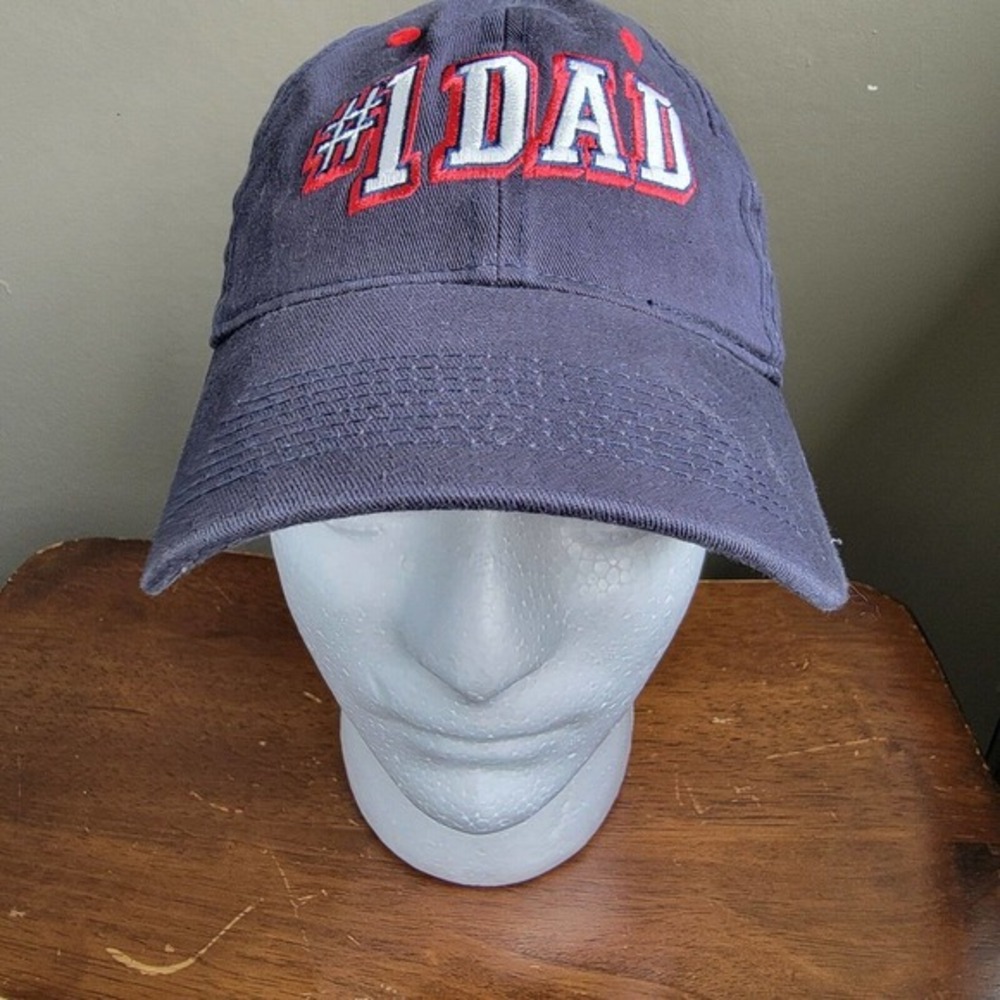 Dad #1 Ball Cap Dad Hat Adjustable Baseball Blue Red